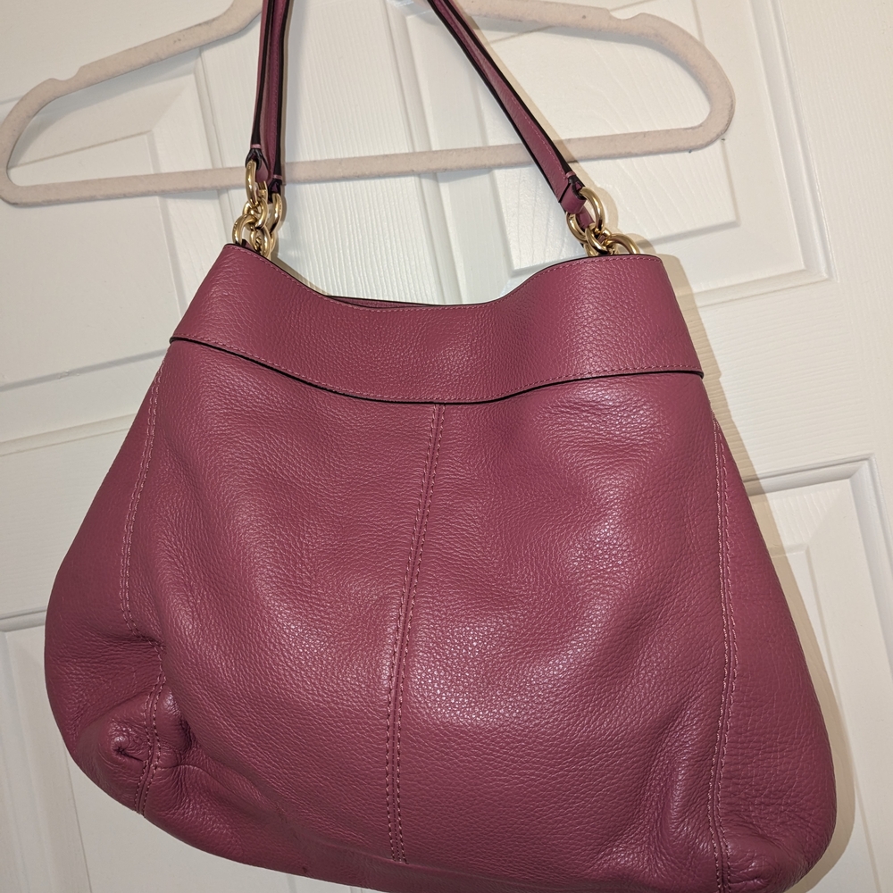 LOW START Coach Lexy Vintage Pink Berry Leather Shoulder Bag - Picture 3 of 5